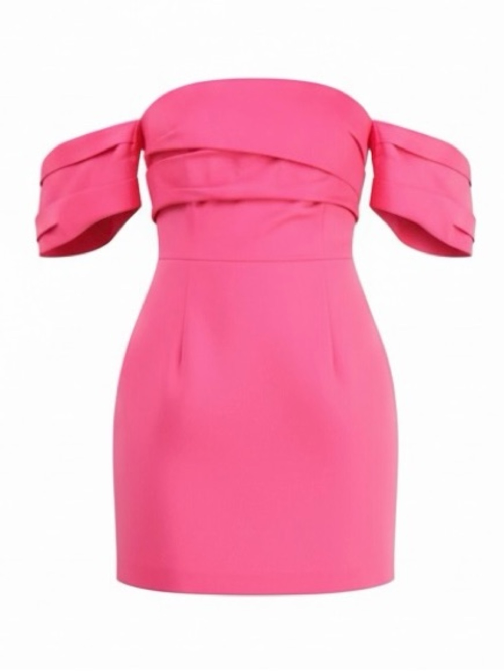 Lulus NWT “Totally Haute” Hot Pink Satin Pleated Off-The-Shoulder Mini Dress Med - Picture 13 of 16
